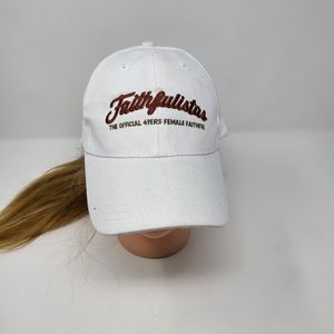 Faithfulistas The Official 49ers Female Faithful White Baseball Cap Hat Adj Size